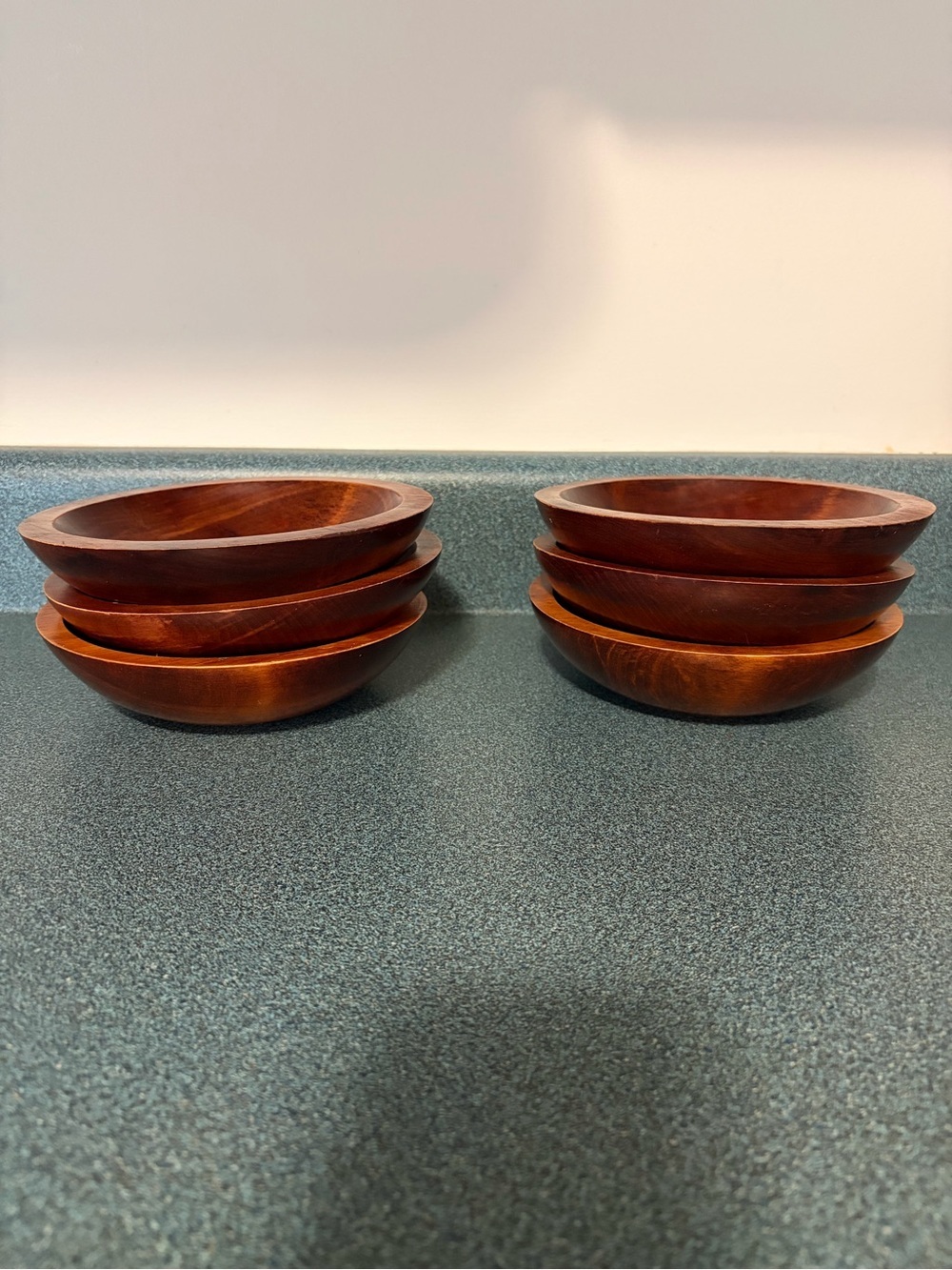 BARIBOCRAFT - set of 6 vintage wooden salad bowls